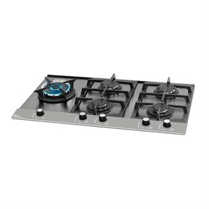 Cooktop a Gás Fischer 5 Bocas Tripla Chama Platinium com Trempe de Ferro Fundido Mesa Aço Bivolt AÇO 